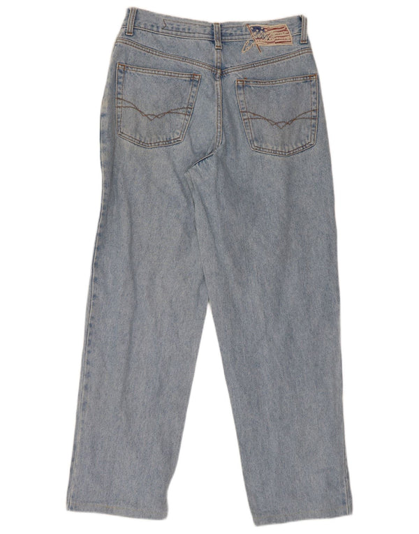 Canadian Mens Graphic Straight Jeans W32 L29 Plavi pamuk