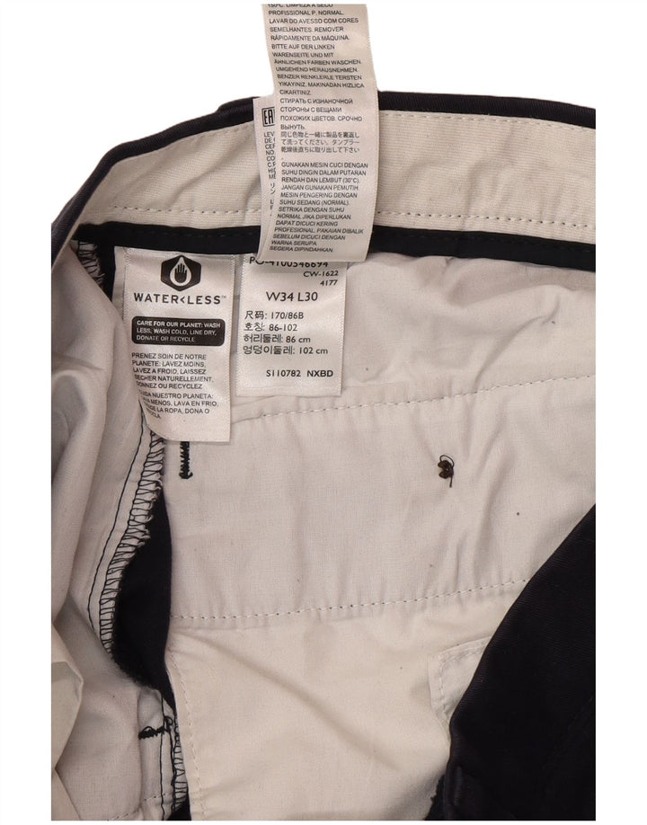 DOCKERS Muške chino hlače klasičnog kroja W34 L30 Mornarsko plave pamučne klasične