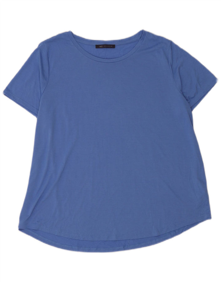 Marks & Spencer ženska majica kratkih rukava UK 20 2XL plavi poliester