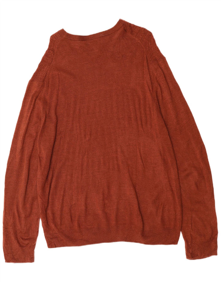 DOCKERS Muški džemper s morskim izrezom XL smeđi akril