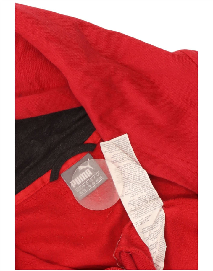 PUMA ženski pulover s kapuljačom s patentnim zatvaračem UK 16 Veliki crveni pamuk