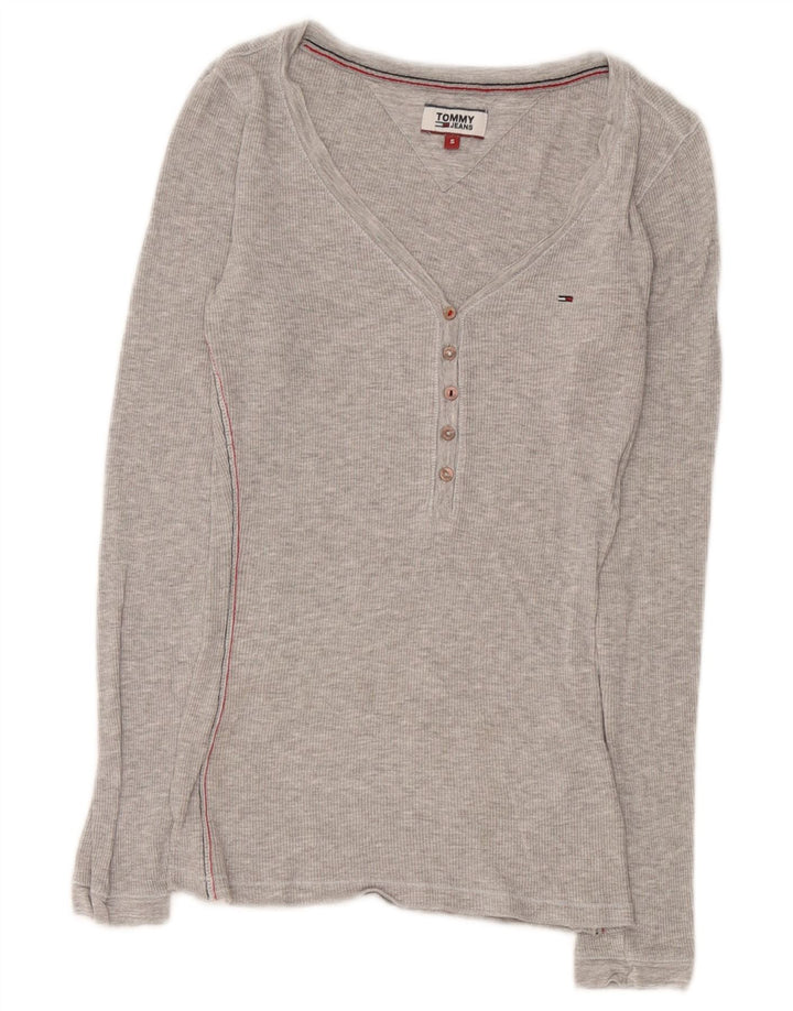Tommy Hilfiger Ženska majica dugih rukava UK 8 Mala siva viskoza