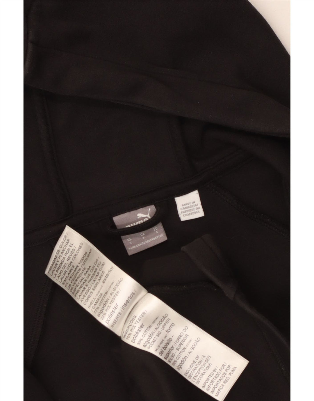 PUMA ženski pulover s kapuljačom s patentnim zatvaračem UK 10 mali crni poliester