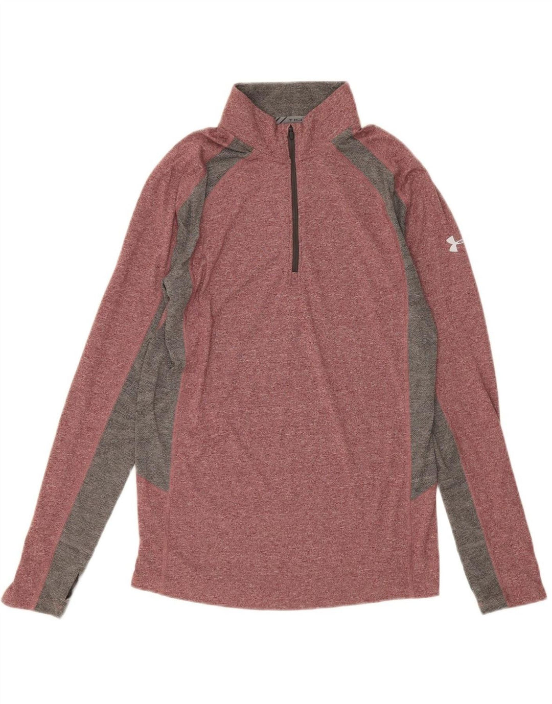 UNDER ARMOUR Mens Heat Gear Pullover Tracksuit Top Small Pink Colourblock