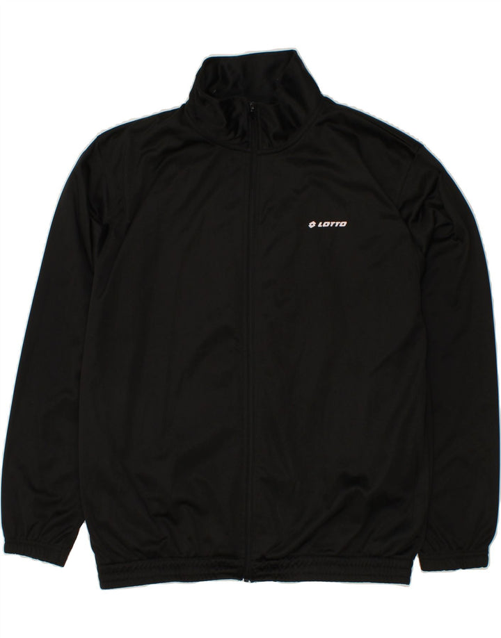 LOTTO Mens Tracksuit Top Jacket XL Black Polyester Vintage Lotto and Second-Hand Lotto from Messina Hembry 