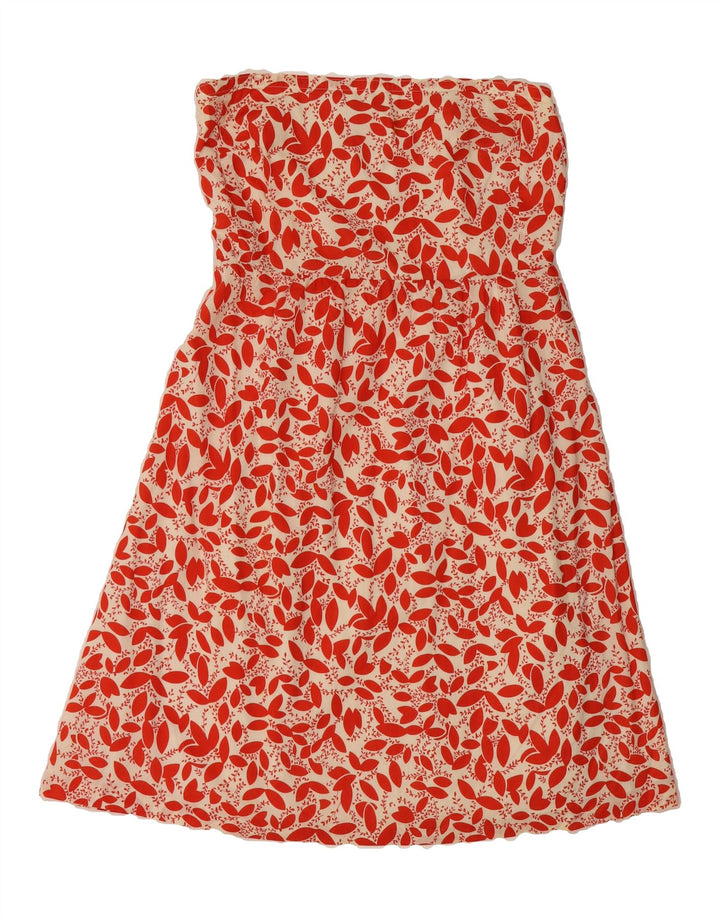 J. CREW Womens Abstract Pattern Strapless Dress US 10 Large Red Cotton Vintage J. Crew and Second-Hand J. Crew from Messina Hembry 