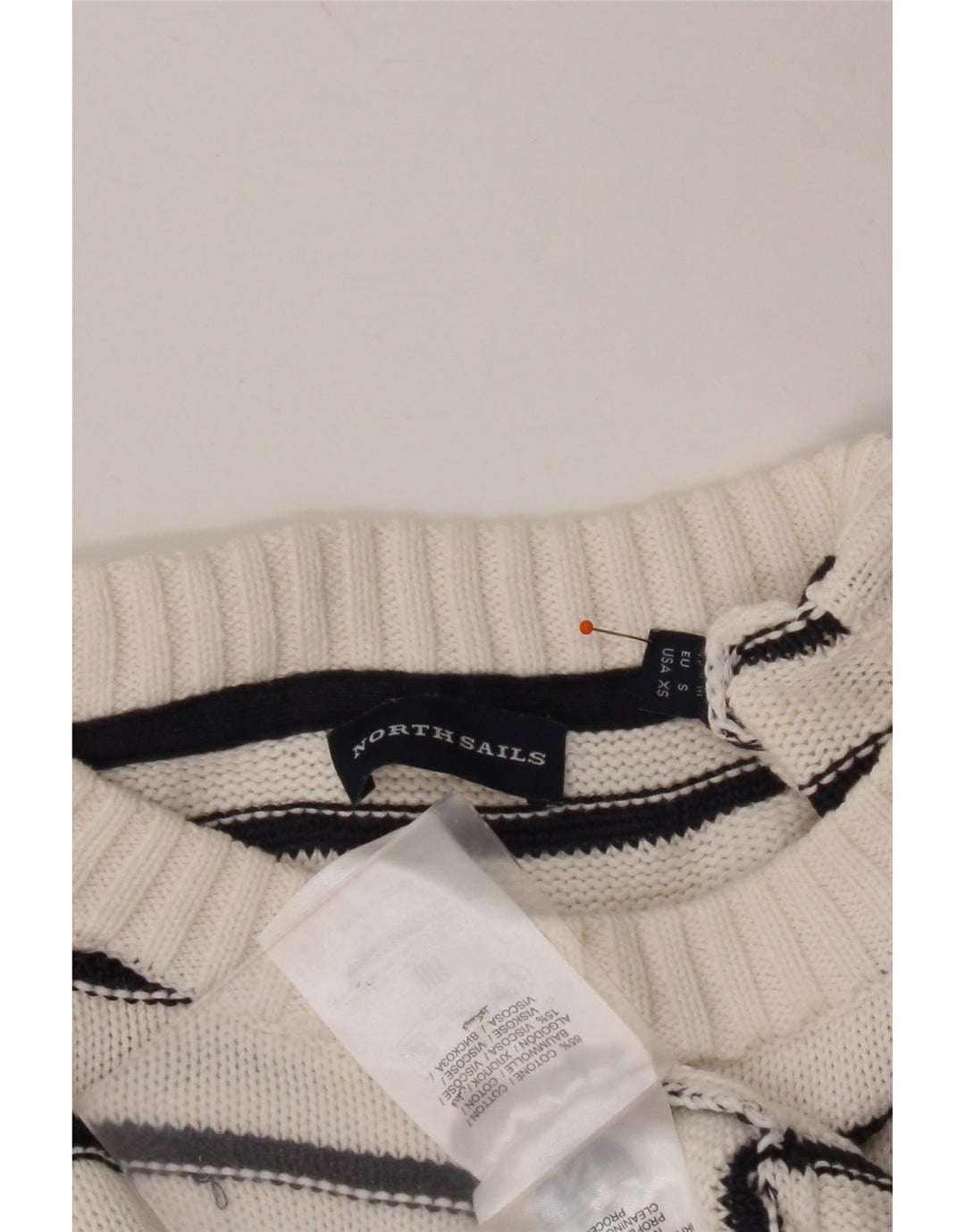 NORTH SAILS Ženski pulover s okruglim izrezom UK 14 srednje bijele pruge