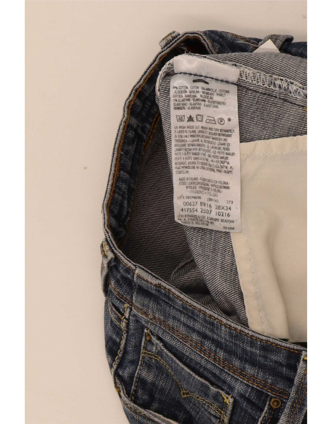 Levi's ženske 627 ravne traperice W28 L28 plavi pamuk
