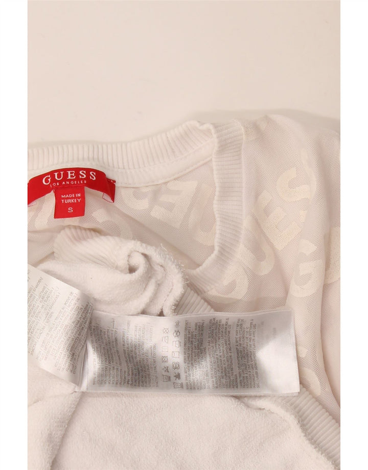 Guess Ženski džemper s grafičkim motivima UK 10 Small White Colourblock