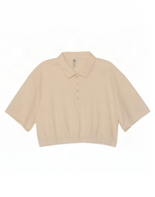 Zara ženska kratke polo majice UK 16 XL bijeli pamuk