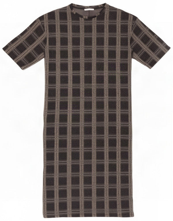 Zara ženska Trafaluc prevelika majica kratkih rukava UK 10 Small Black Check