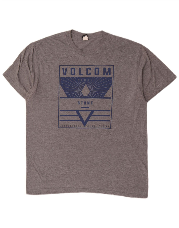 Volcom muška majica kratkih rukava s grafičkim motivima, veliki sivi pamuk