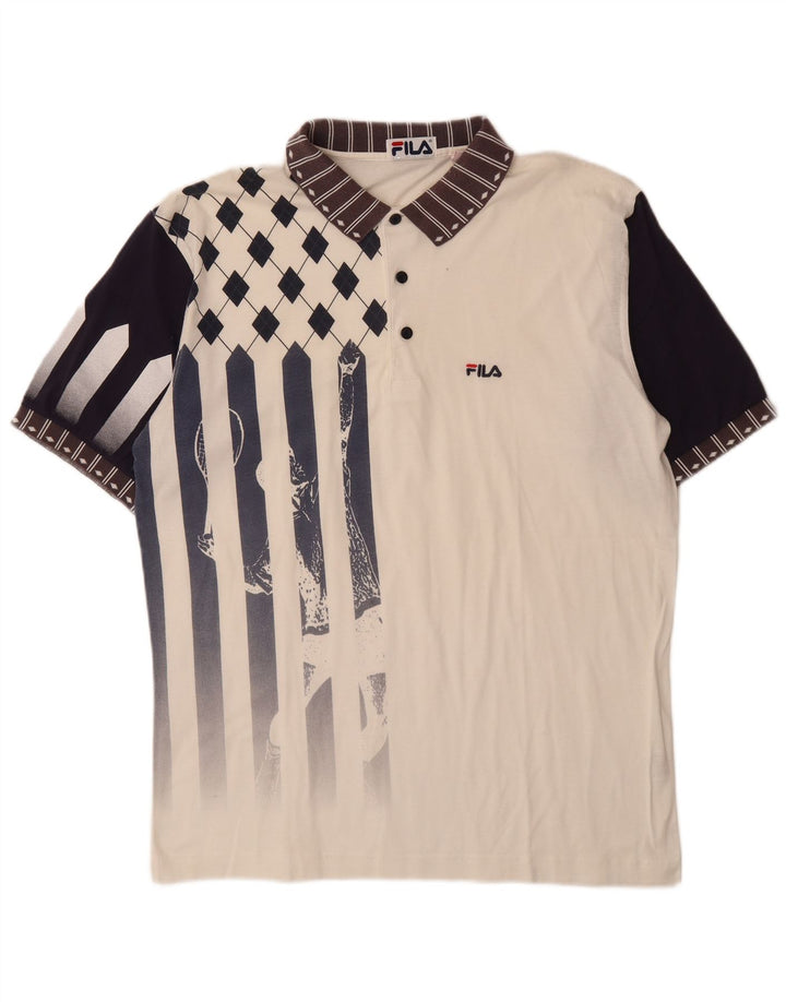FILA muška grafička polo majica IT 52 Veliki bijeli pamuk u boji