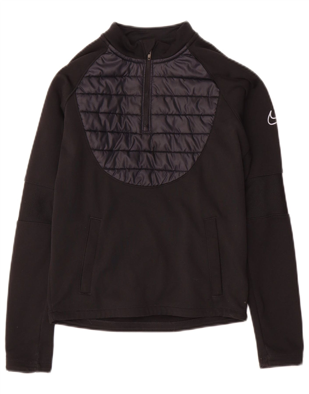 Nike Boys Therma-Fit Zip Neck Pullover Top trenirka 8-9 Years small Black