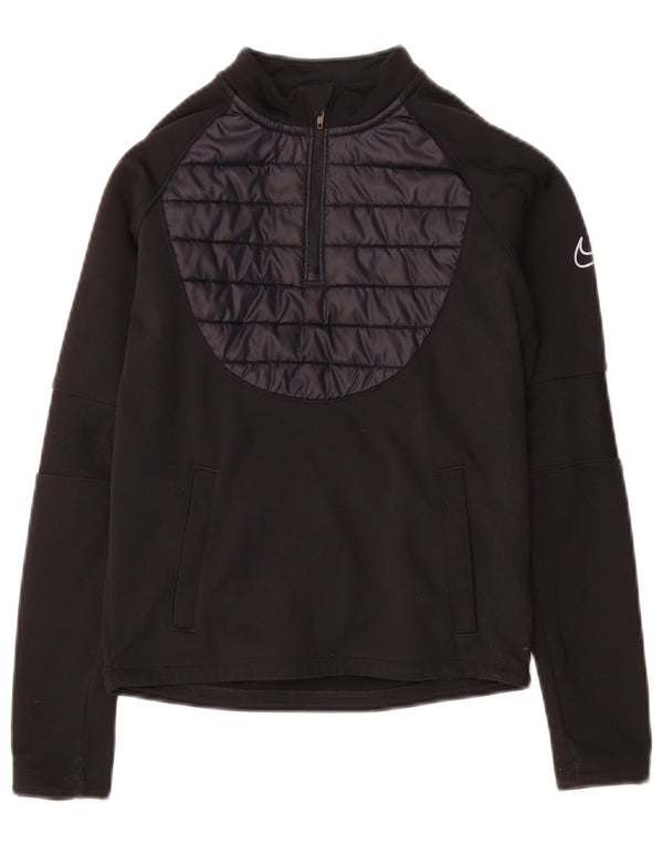 Nike Boys Therma-Fit Zip Neck Pullover Top trenirka 8-9 Years small Black