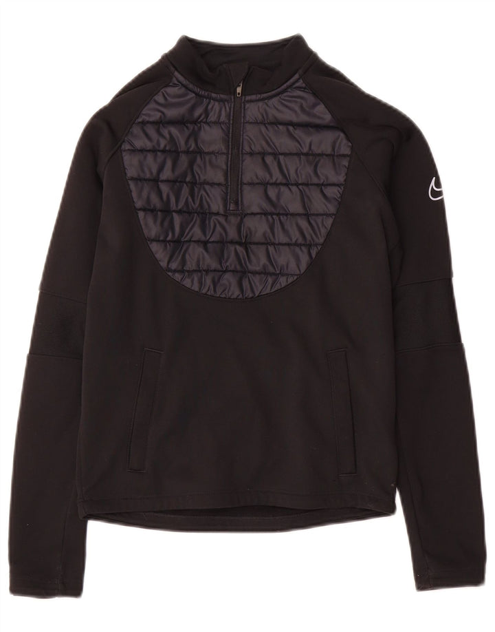 Nike Boys Therma-Fit Zip Neck Pullover Top trenirka 8-9 Years small Black
