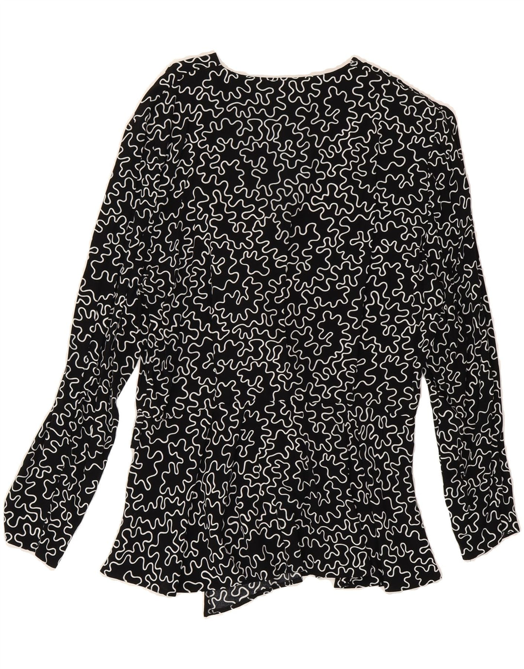 VINTAGE Womens Abstract Pattern Blazer Jacket IT 42 Medium Black Vintage Vintage and Second-Hand Vintage from Messina Hembry 