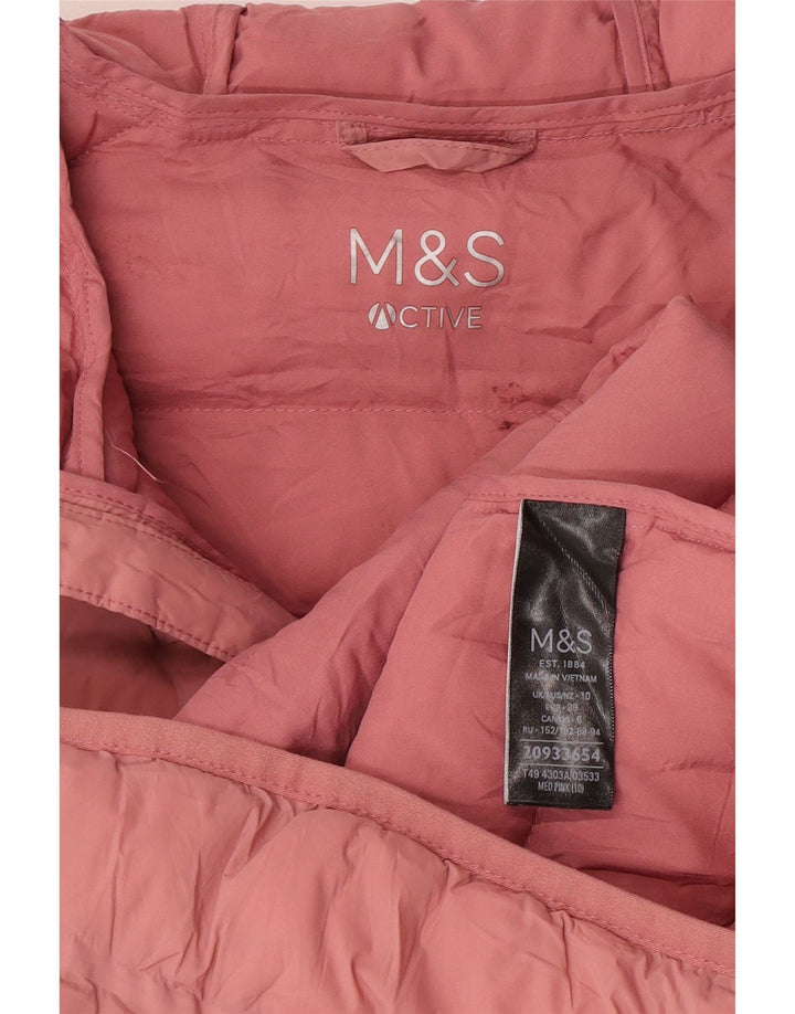 Marks & Spencer ženska podstavljena jakna s kapuljačom UK 10 Mala ružičasta poliamidna