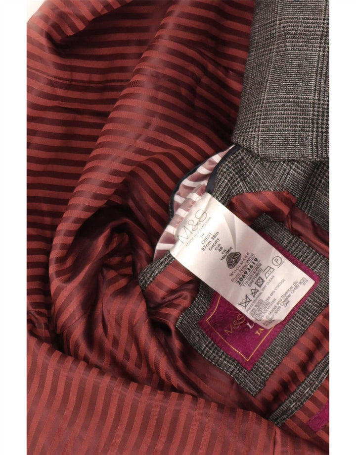 Marks & Spencer muška jakna sako s 2 gumba UK 38 srednje siva karirana vuna