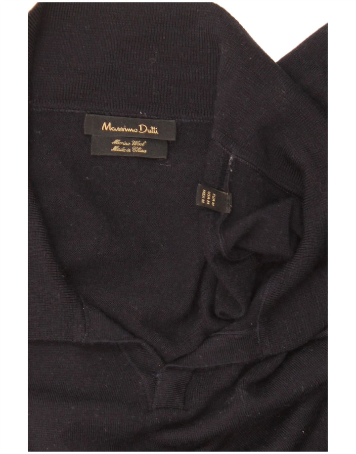 Ženski džemper s polo ovratnikom Massimo Dutti UK 14 srednje tamnoplava
