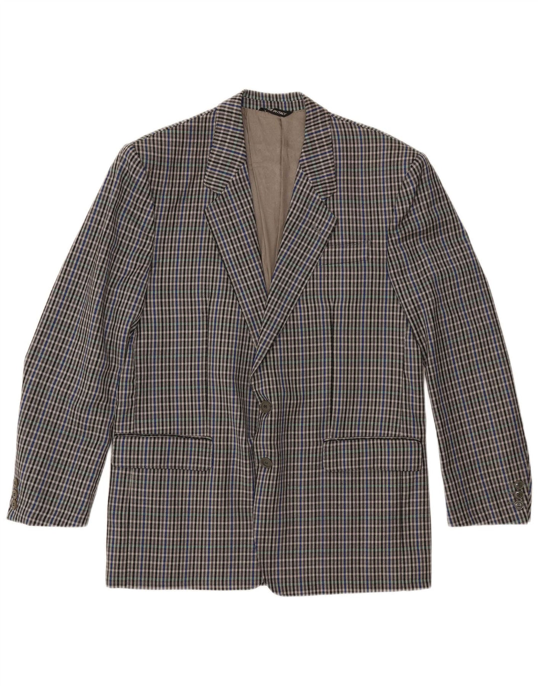 MARIO ZEGNA Muška jakna s 2 gumba IT 52 XL siva karirana vuna