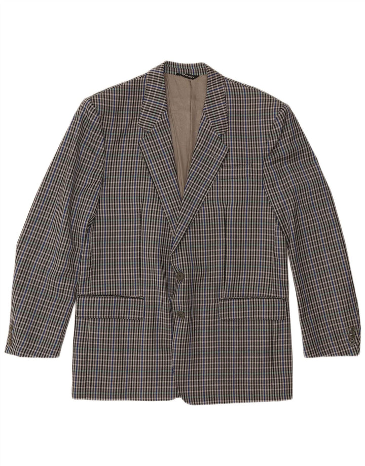 MARIO ZEGNA Muška jakna s 2 gumba IT 52 XL siva karirana vuna