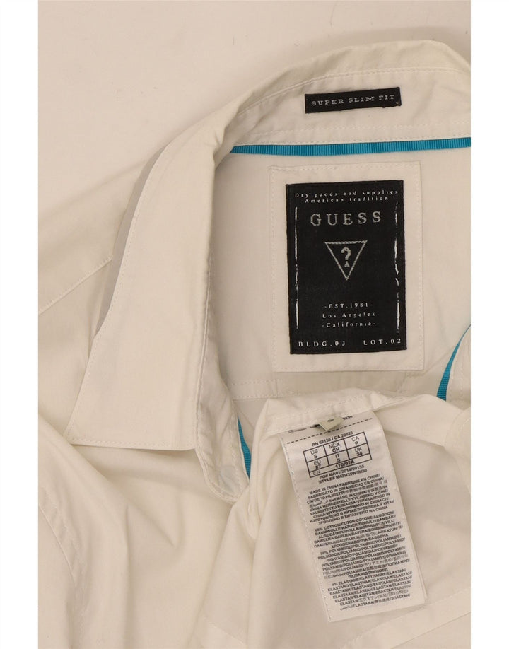GUESS Muška uska košulja Mala bijela pamučna