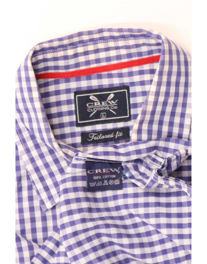 Crew Clothing Muška krojena košulja Large Blue Gingham pamuk