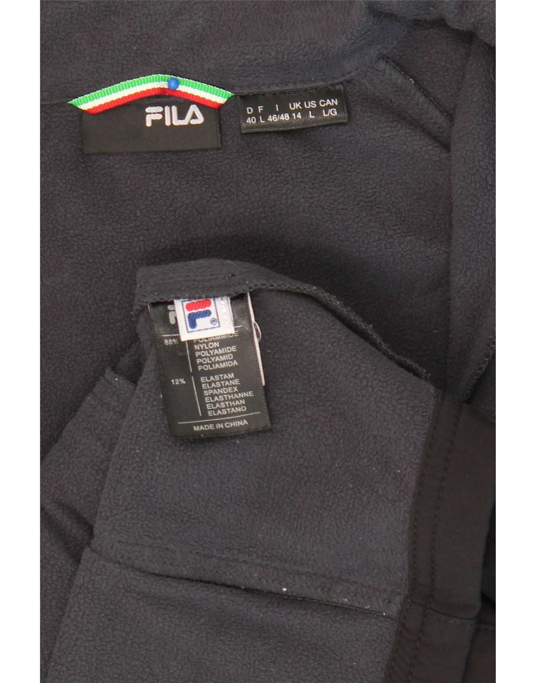 Fila ženska gornja jakna za trenirku UK 14 veliki crni najlon