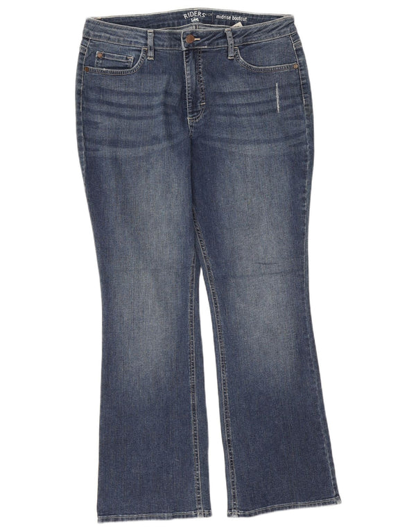 Lee ženske traperice srednjeg uspona Riders Bootcut US 14 XL W34 L28 plavi pamuk
