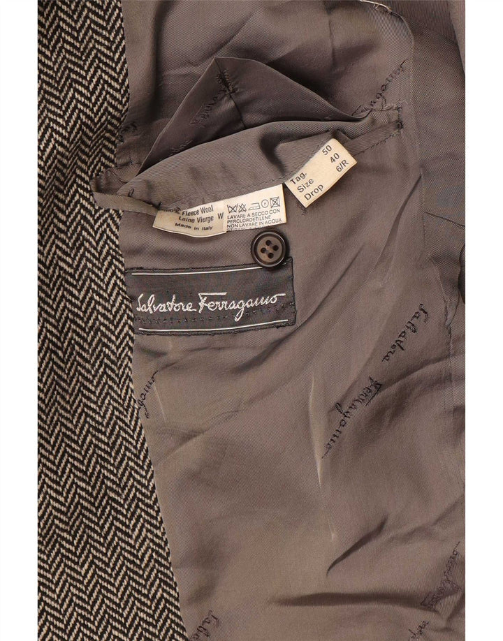 Salvatore Ferragamo muški sako jakna UK 40 velika siva riblja kost
