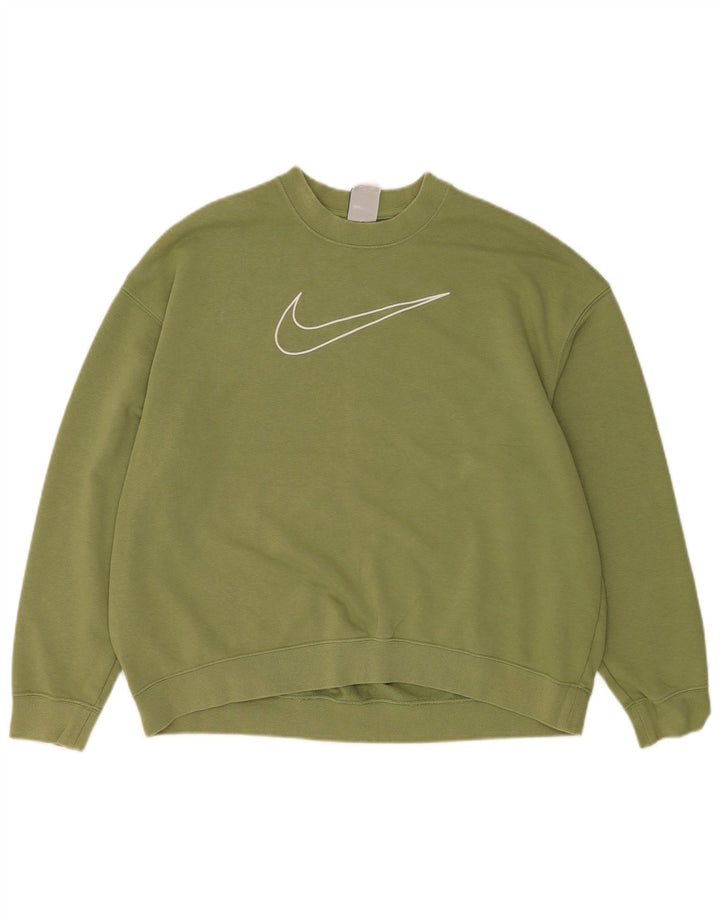 Nike Ženski Dri Fit Graphic Oversized Sweatshirt Jumper UK 14 Medium Green