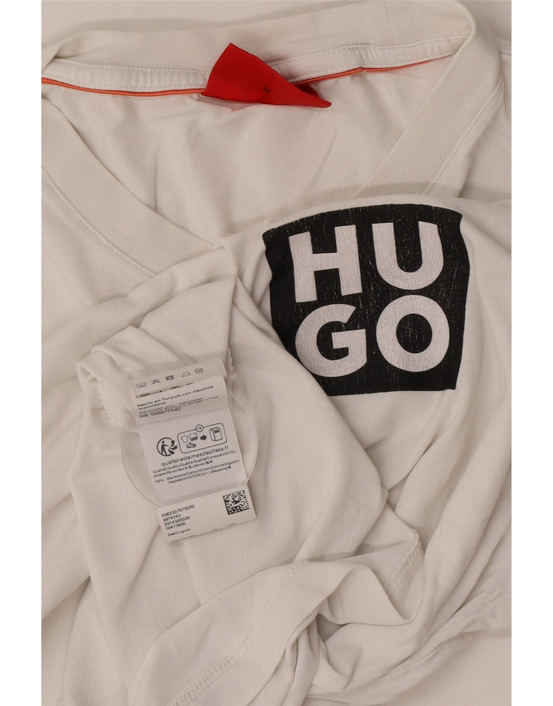 Muška majica kratkih rukava Hugo Boss s grafičkim motivima, srednji bijeli pamuk