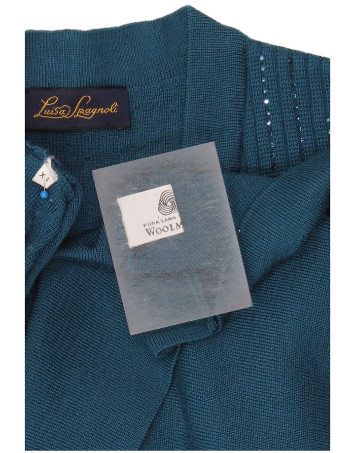 Luisa Spagnoli ženski kardigan pulover UK 18 XL plava vuna