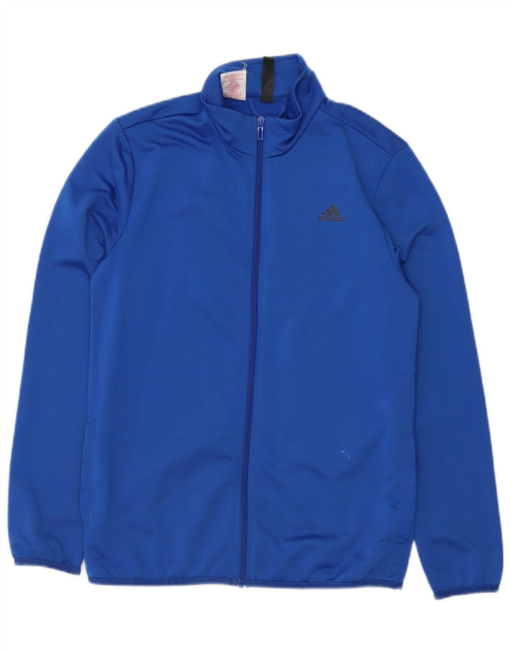 Gornja jakna od trenirke Adidas za dječake 13-14 godina, plavi poliester