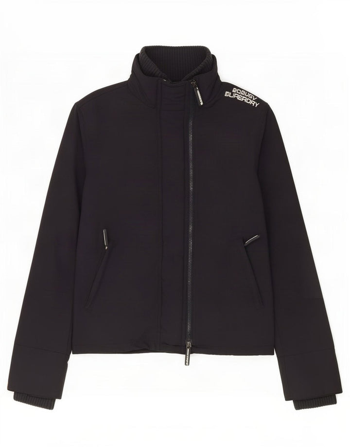 Superdry ženska kišna jakna s grafičkim motivima UK 14 srednje tamnoplavi najlon