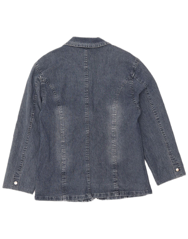 Vintage ženska traper jakna s 2 gumba IT 50 XL plavi pamuk