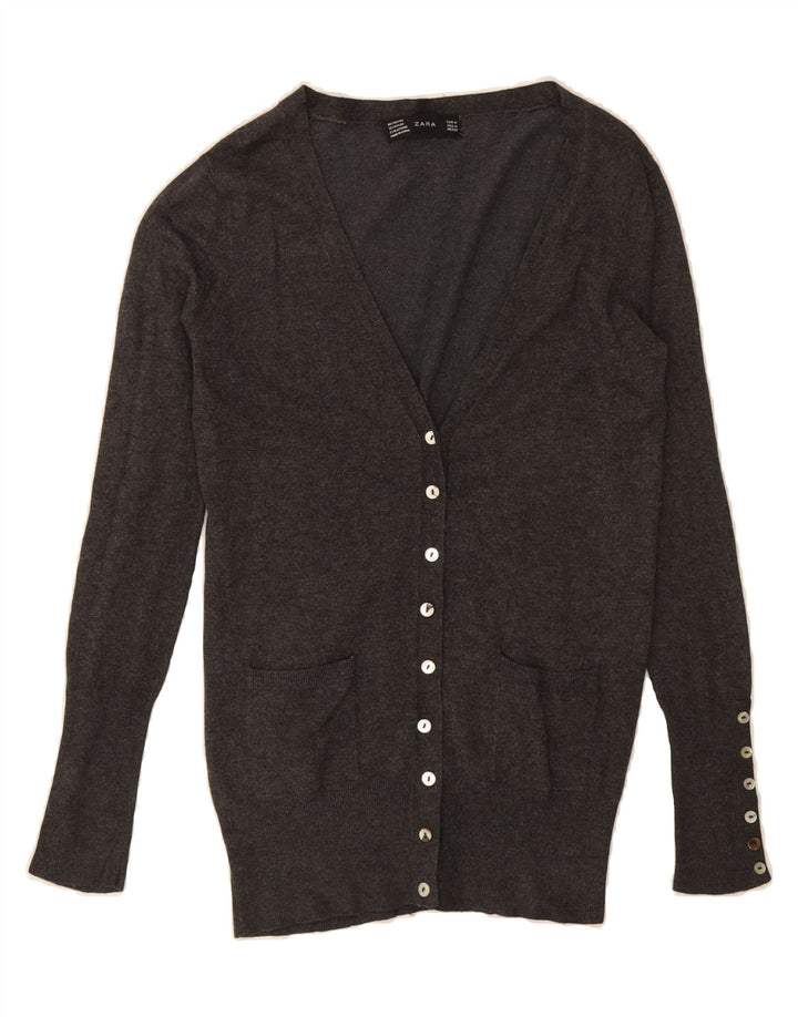ZARA Womens Cardigan Sweater UK 12 Medium Grey Rayon Vintage Zara and Second-Hand Zara from Messina Hembry 