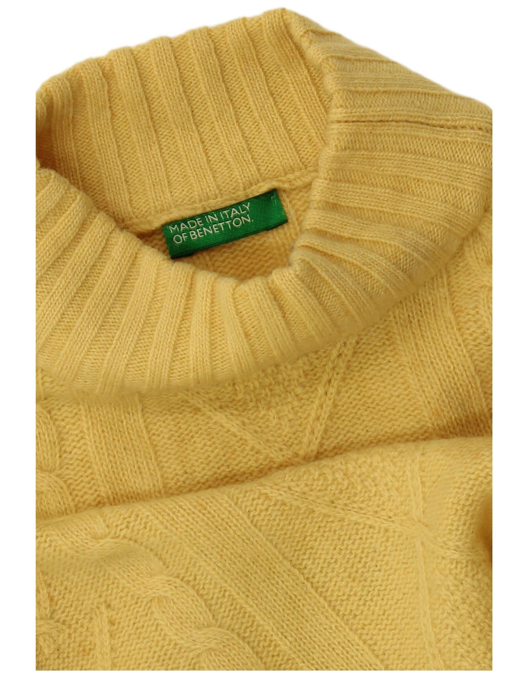 BENETTON ženski džemper s kornjačičastim ovratnikom UK 10 Small Yellow