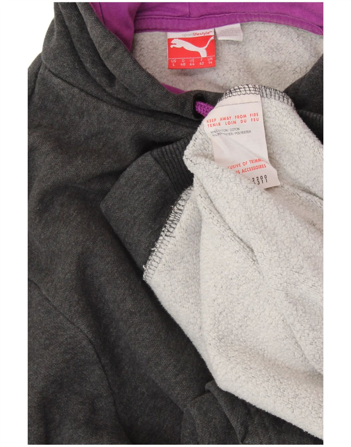 PUMA Ženska majica s kapuljačom s kapuljačom UK 14 Veliki sivi pamuk