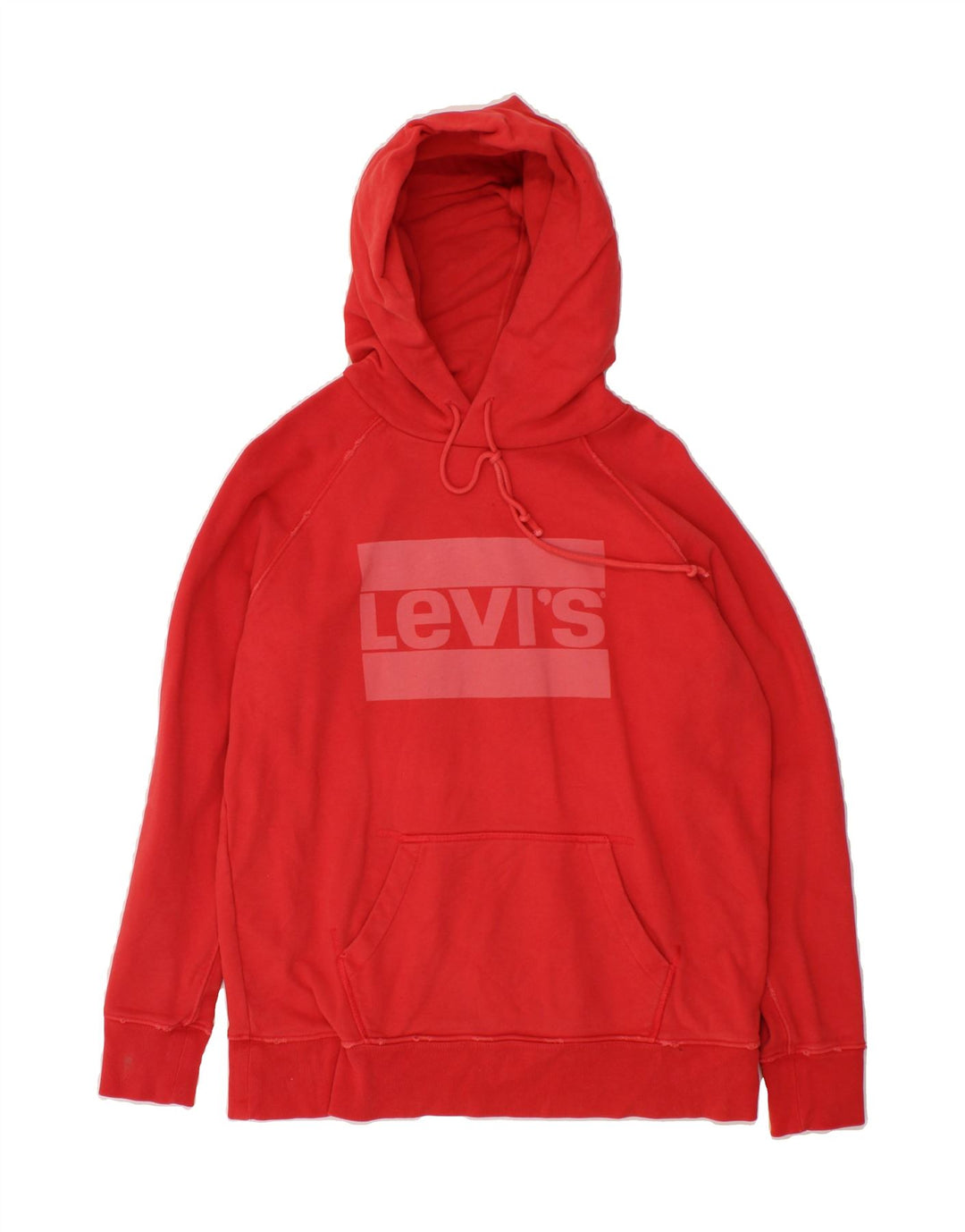 LEVI'S Mens Graphic Hoodie Jumper Small Red Cotton Vintage Levi's and Second-Hand Levi's from Messina Hembry 