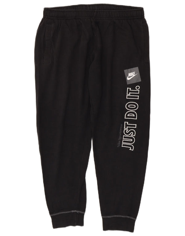 NIKE ženske hlače za trenirku s grafičkim motivima Joggers UK 16 veliki crni pamuk