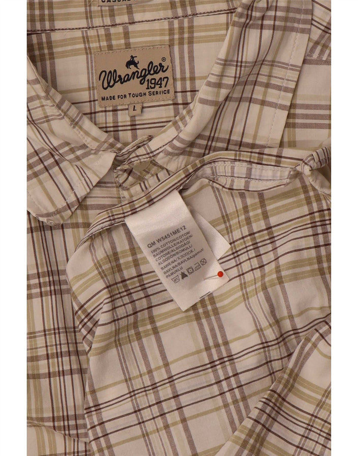Wrangler muška majica kratkih rukava, pamuk, veliki bež karirani komad