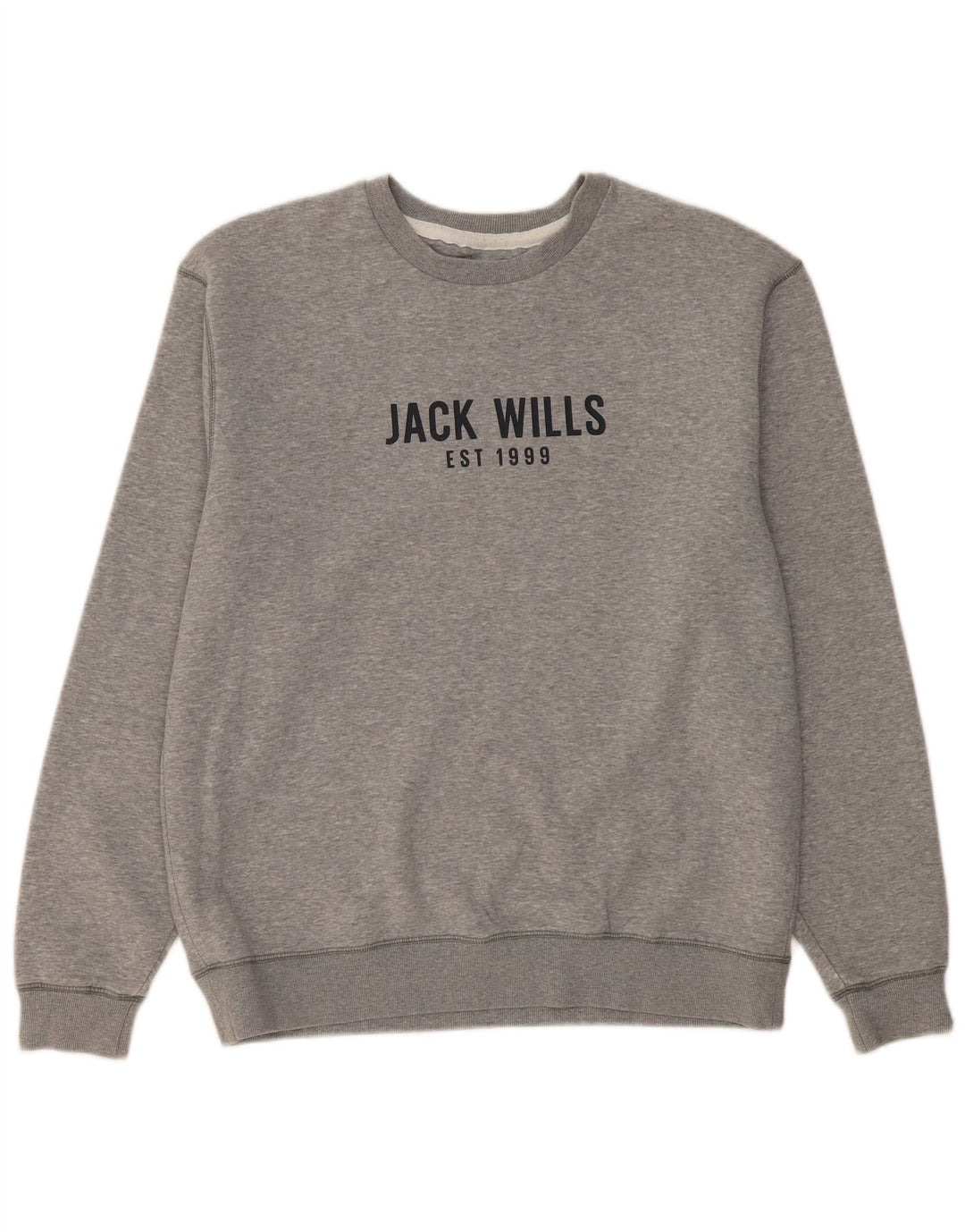 JACK WILLS Veliki, sivi pamuk, muški džemper s grafičkim motivima