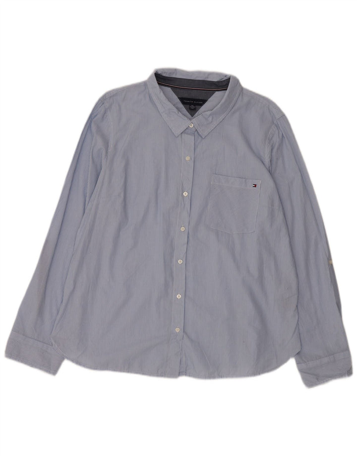 TOMMY HILFIGER Ženska košulja UK 20 2XL pamuk s plavim prugama