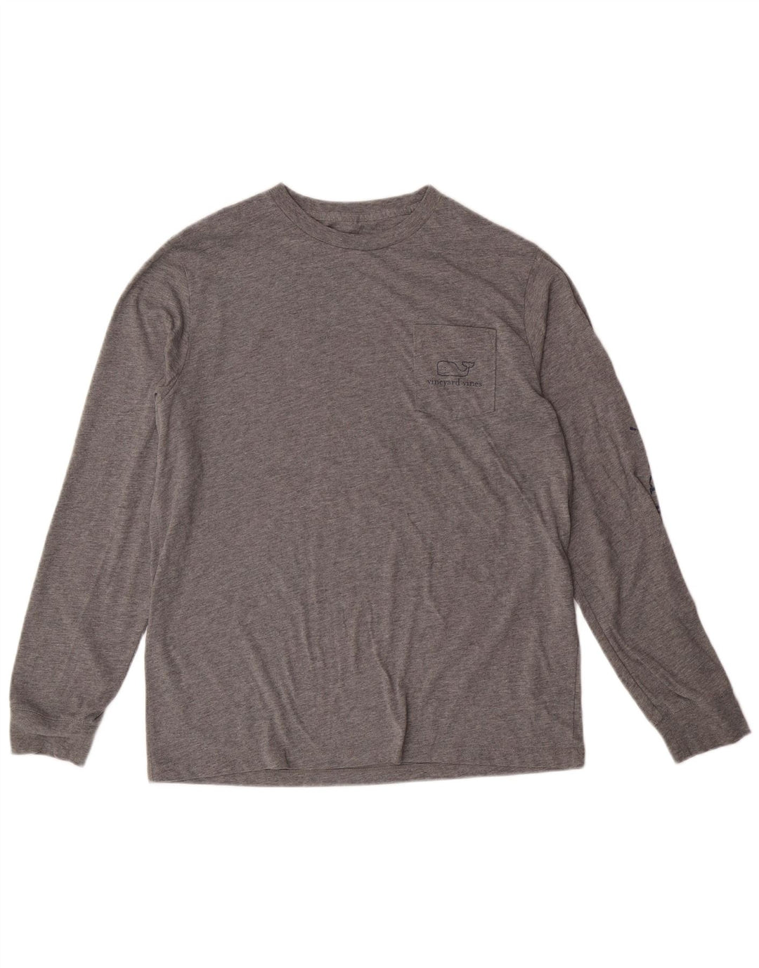 VINEYARD VINES Womens Graphic Top Long Sleeve UK 18 XL Grey Polyester