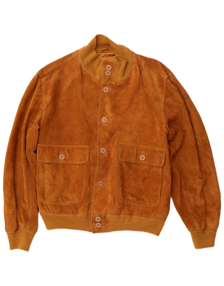 LAVORAZIONE ARTIGIANA Muška bomber jakna od brušene kože IT 48 srednje smeđa koža