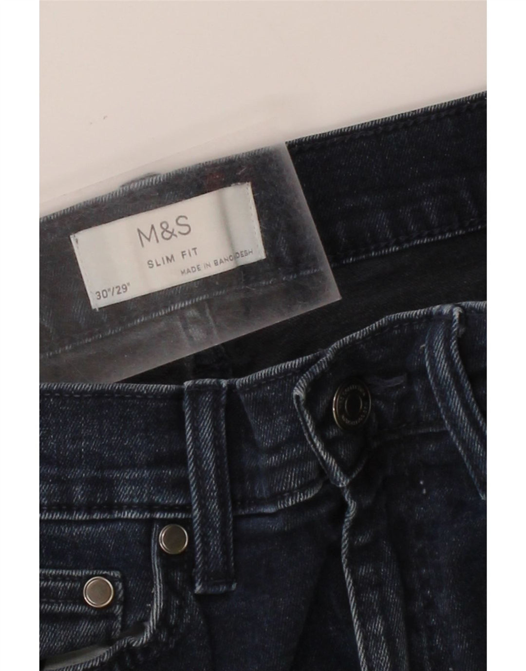 MARKS & SPENCER Mens Slim Jeans W30 L27 Blue Cotton Vintage Marks & Spencer and Second-Hand Marks & Spencer from Messina Hembry 