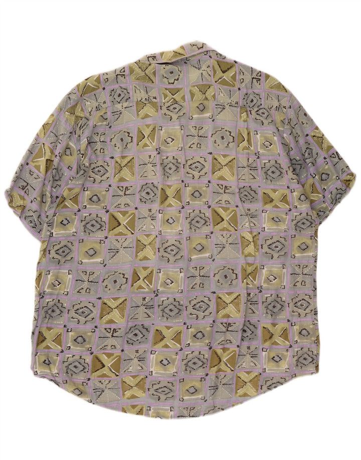 VINTAGE muška košulja kratkih rukava XL višebojna geometrijska viskoza