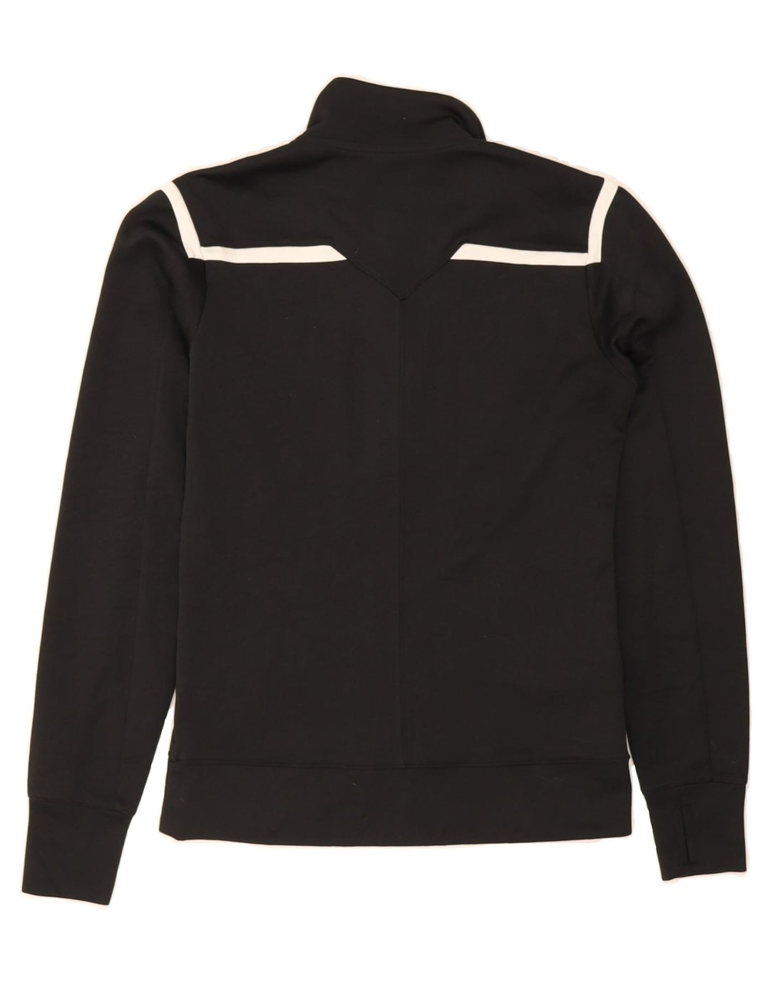 NIKE Womens Dri Fit Graphic Tracksuit Top Jacket UK 10 Small Black Vintage Nike and Second-Hand Nike from Messina Hembry 